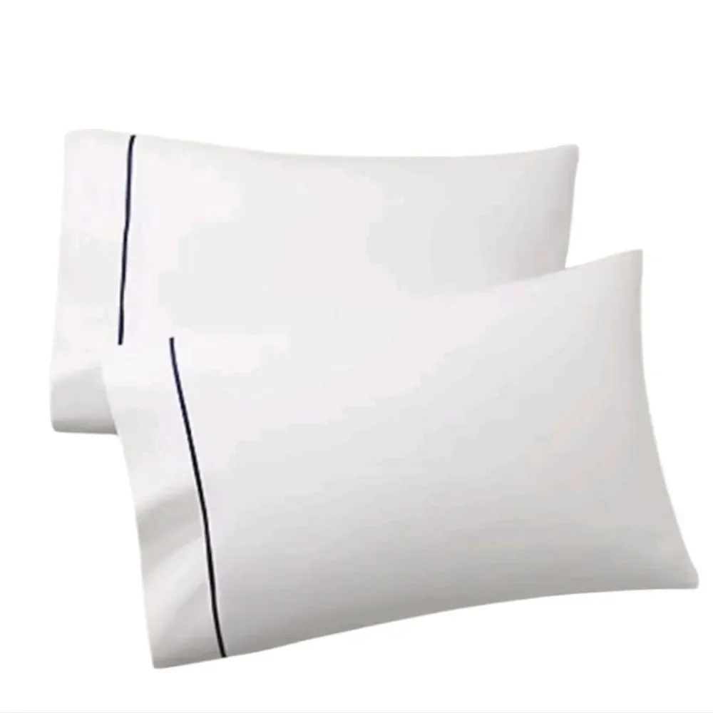 NWT Ralph Lauren Two King Pillow Case White Polo Navy Organic Cotton Palmer